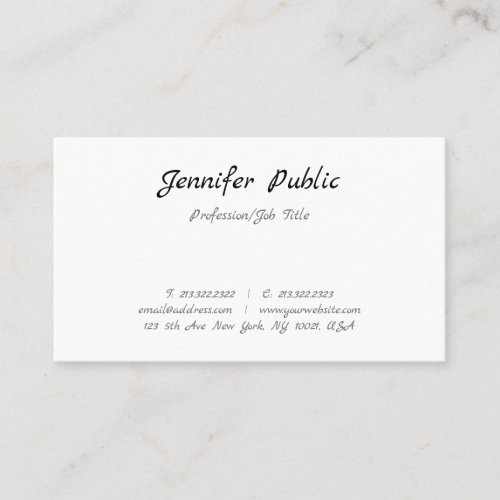 Template Elegant Handwritten Script Text Simple Business Card
