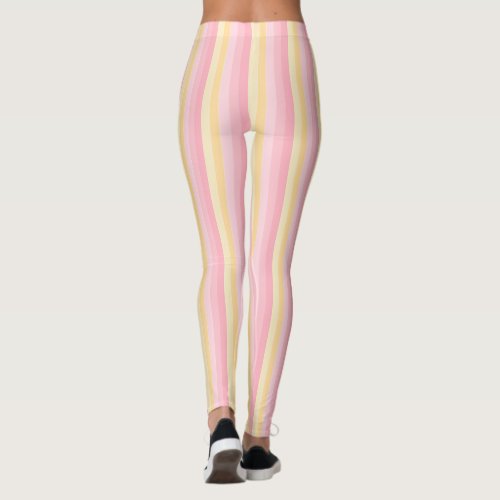 Template Elegant Modern Pink Yellow White Colors Leggings