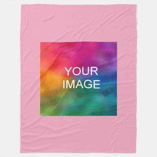 Template Elegant Pink Add Image Photo Logo Large Fleece Blanket