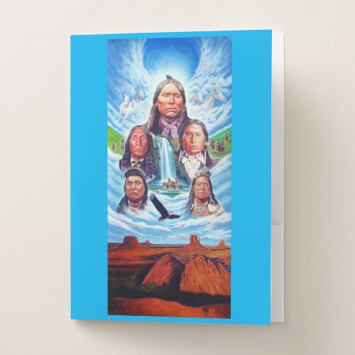 Template Famous Indian Chiefs Native Americans Pocket Folder