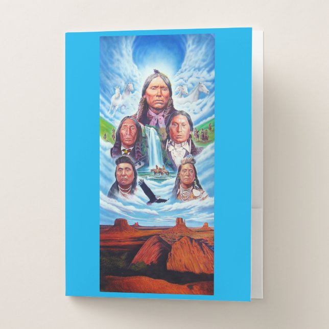 Template Famous Indian Chiefs Native Americans Pocket Folder (Front)