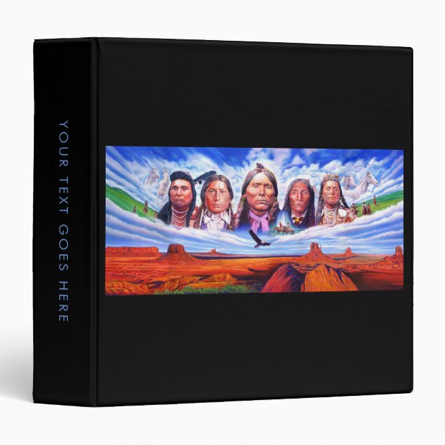 Template Famous Native Americans Indian Chiefs 3 Ring Binder (Front/Spine)