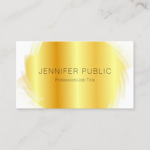 Template Faux Gold White Modern Elegant Simple Business Card
