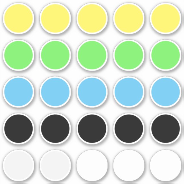 Template for (25) 1.5" Round Circles  Any Color Sticker (Front)
