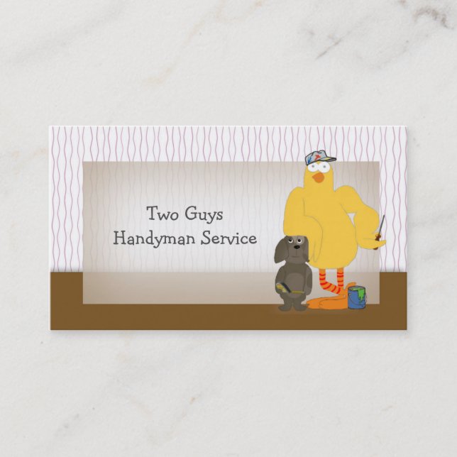 Template for Handyman Repairman Service, Humorous Business Card (Front)