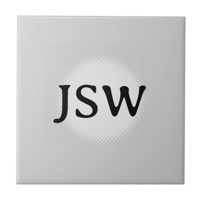 Template For Initials With Round Halftone Ceramic Tile (Front)