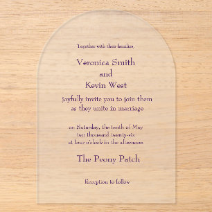 Template Frosted Acrylic Wedding Invitation