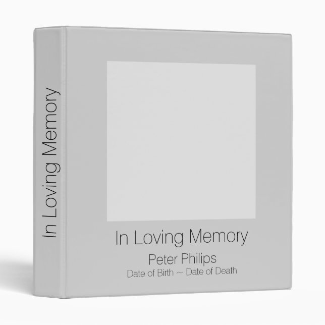 Template Funeral Guest Book 2 Add favorite Image Binder (Front/Spine)