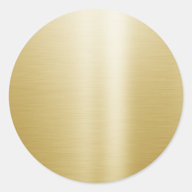 Template Glamour Elegant Faux Gold Chic Blank Classic Round Sticker (Front)