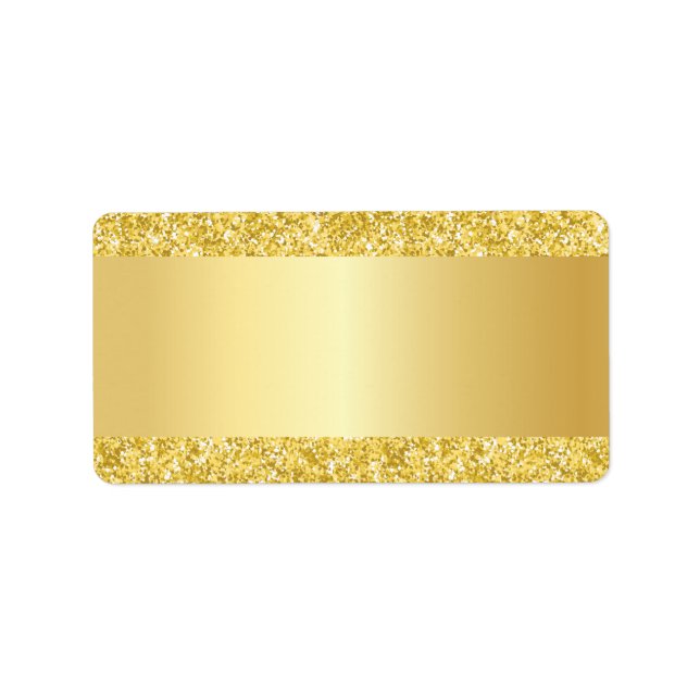 Template Gold Gradient and Glitter Background Label (Front)