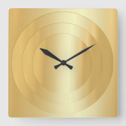 Template Gold Look Glamorous Elegant Trendy Square Square Wall Clock