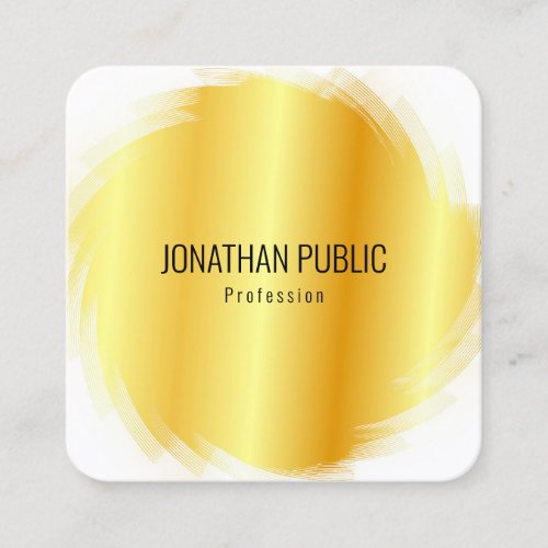 Template Gold Look Modern Elegant Professional Square Business Card