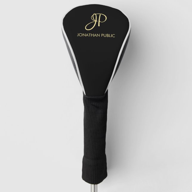Template Gold Monogram Best Create Your Own Golf Head Cover (Front)