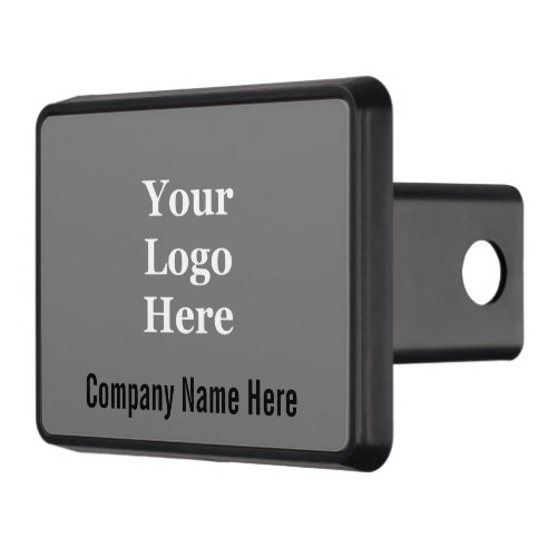 Template Gray Company Name and Your Logo Here Hitch Cover
