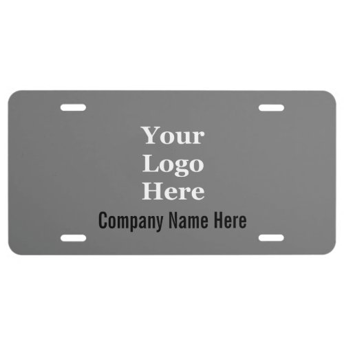 Template Gray Company Name and Your Logo Here License Plate