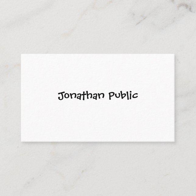 Template Handwritten Script Minimalist Modern Cute Business Card (Front)