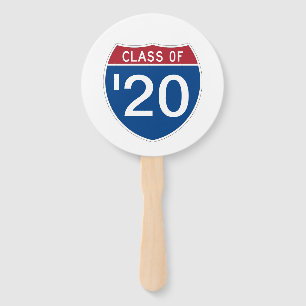 Template INTERSTATE sign Class of 20XX Hand Fan