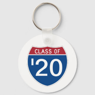 Template INTERSTATE sign Class of 20XX Keychain