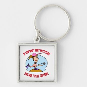Template Keychain by softballgifts at Zazzle