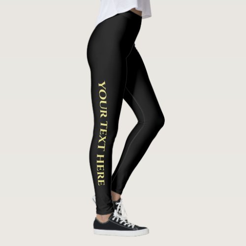 Template Leggings Add Text Logo Here Elegant Black