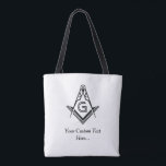 Template Masonic Tote Bags | Unique Freemason Gift<br><div class="desc">Searching for custom gifts for freemasons? Here are a practical and unique masonic tote bags that you can personalize. Both sides of these Freemason tote bags depict a black square and compass of freemasonry symbol with an area dedicated for your own text. They are great Annual Installation of Officers gift...</div>