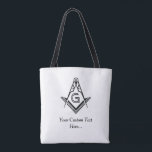 Template Masonic Tote Bags | Unique Freemason Gift<br><div class="desc">Searching for custom gifts for freemasons? Here are a practical and unique masonic tote bags that you can personalize. Both sides of these Freemason tote bags depict a black square and compass of freemasonry symbol with an area dedicated for your own text. They are great Annual Installation of Officers gift...</div>