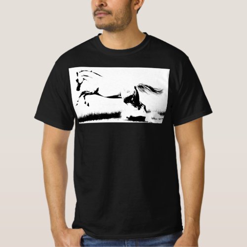 Template Mens Trendy Modern Pop Art Curvet Horse T_Shirt