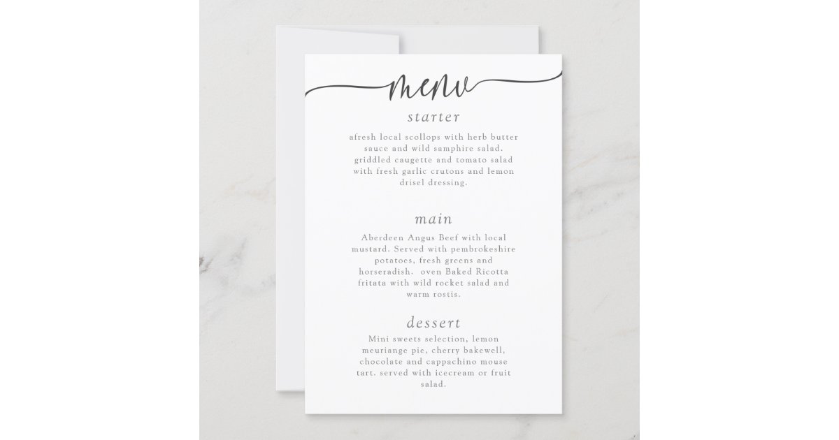 TEMPLATE MENU 9, Zazzle