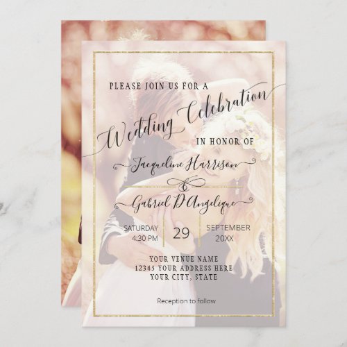 TEMPLATE Minimal Script Wedding Photo I Invitation