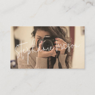 Template Minimalist Script Custom Photogrphy  Business Card