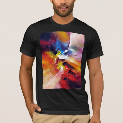 Template Modern Abstract Art Painting Black Color T_Shirt