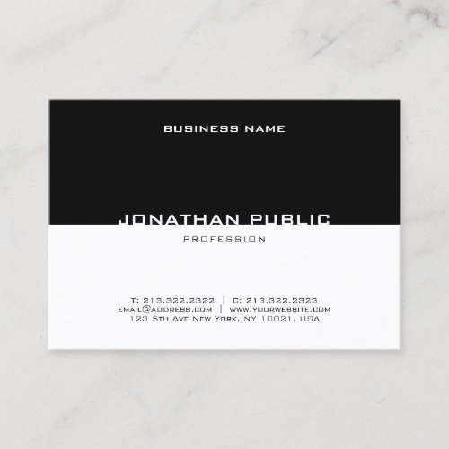 Template Modern Black White Elegant Professional Business Card