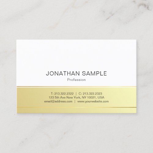Template Modern Elegant Gold White Professional Business Card