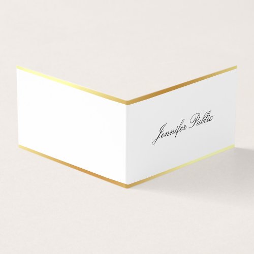 Template Modern Gold Elegant Hand Script Simple Business Card