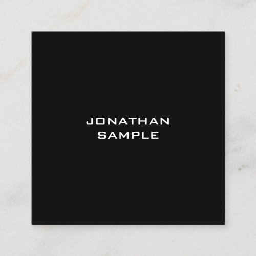 Template Modern Minimalist Elegant Black White Top Square Business Card