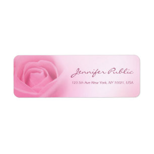 Template Modern Pink Rose Handwriting Script Label