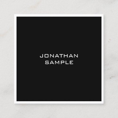 Template Modern Simple Elegant Black White Stylish Square Business Card