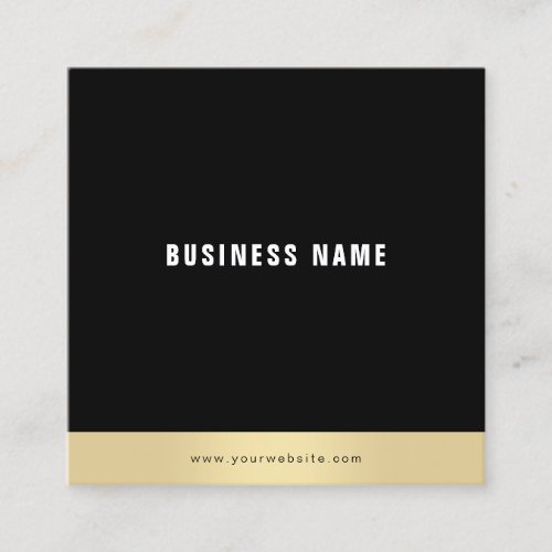 Template Modern Simple Gold Black White Elegant Square Business Card