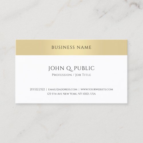 Template Modern Trendy Elegant Gold Look Simple Business Card