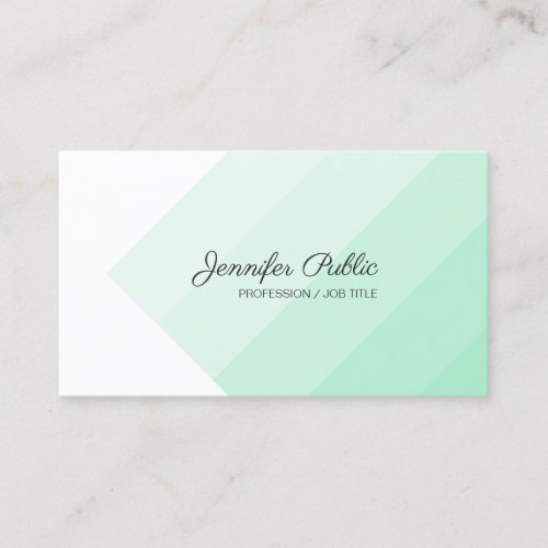 Template Modern Trendy Mint Green White Business Card