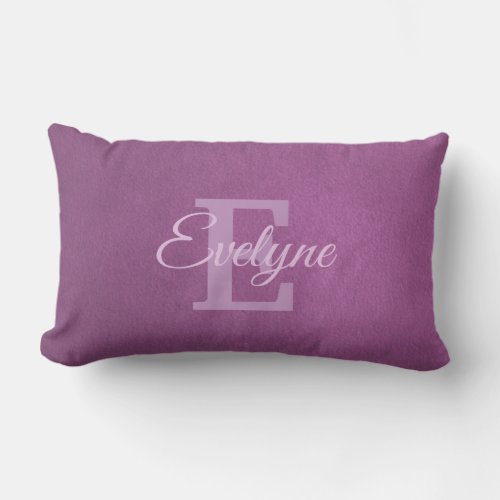 Template Name Monogram Letter E Hand Script Chic Lumbar Pillow