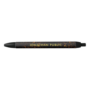 Template Name Text Elegant Gold Glitter Custom Pen