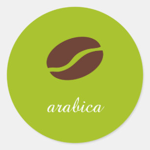 Template name the variety of coffee classic round sticker