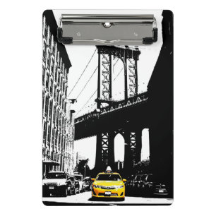 Template Nyc Yellow Taxi Brooklyn Bridge New York Mini Clipboard