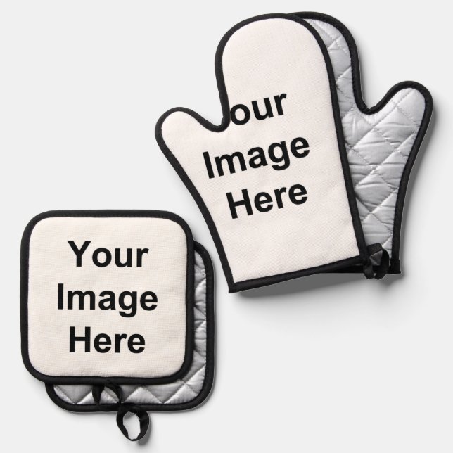 template oven mitt & pot holder set (Front/Back)