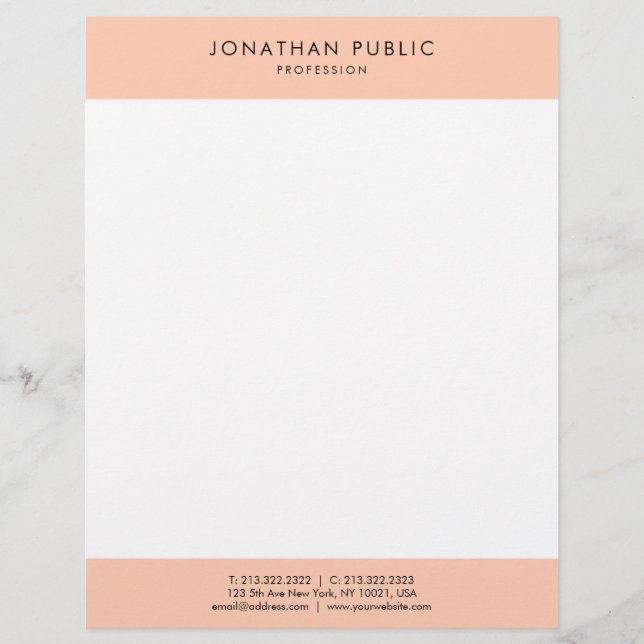 Template Personalized Elegant Modern Trendy Simple Letterhead (Front)