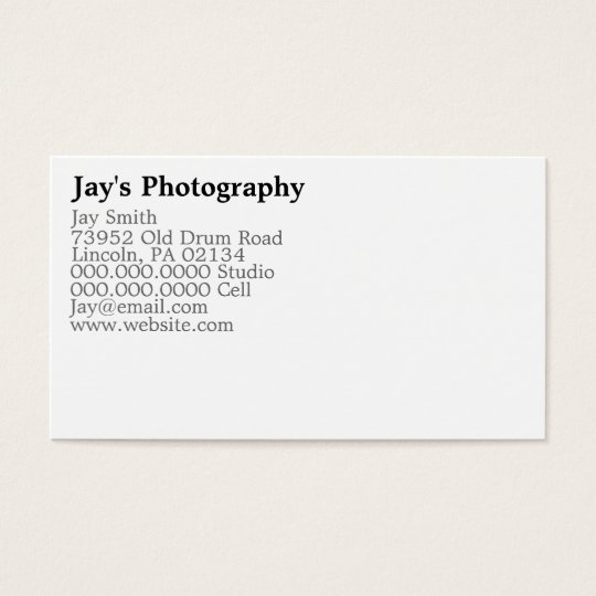 Template Photography Business Cards