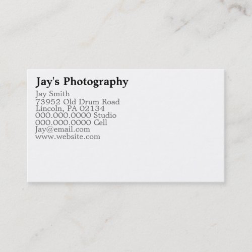 Template Photography Business Cards