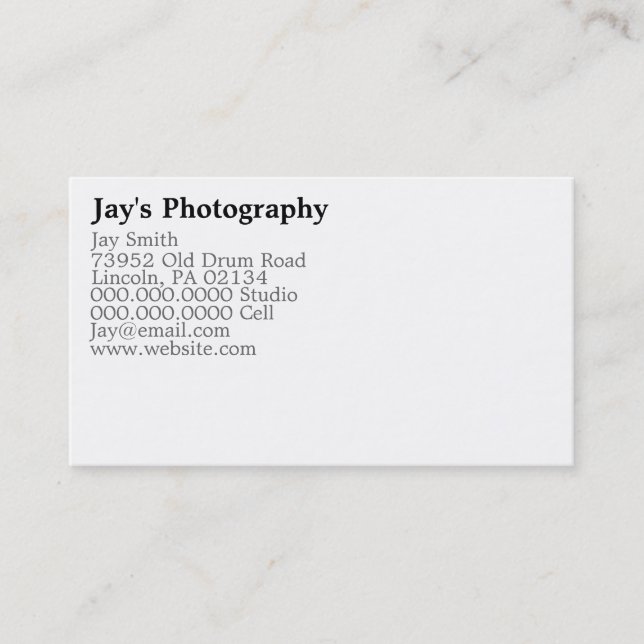 Template Photography Business Cards (Front)