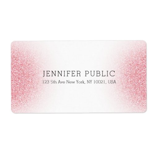 Template Pink Rose Gold Glitter Look Elegant White Label